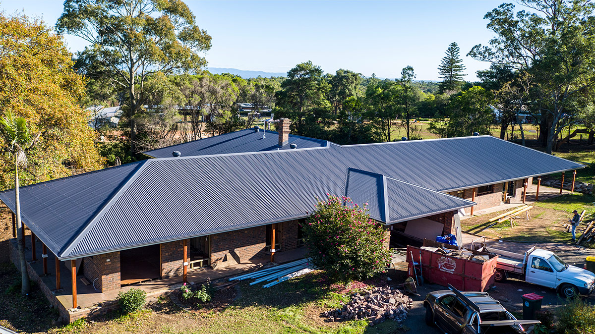 New Colorbond roof installation on Adelaide Hills home